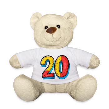 20 Zahl Bunt - Teddy - Weiß - Vorne