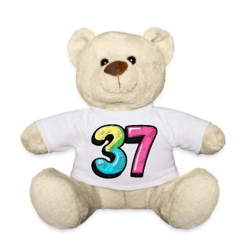 37 Nombre Coloré - Nounours - blanc - Devant