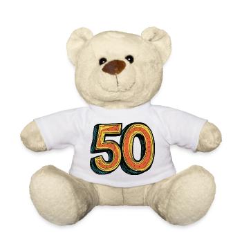 50 Number Colorful - Teddy Bear - white - Front