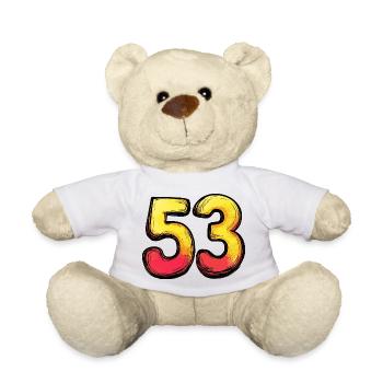 53 Zahl Bunt - Teddy - Weiß - Vorne