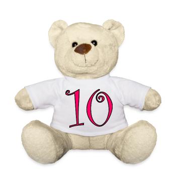 10. 10 YEARS. 10th ANNIVERSARY. 10 YEAR ANNIVERSARY. - Teddy Bear - white - Front