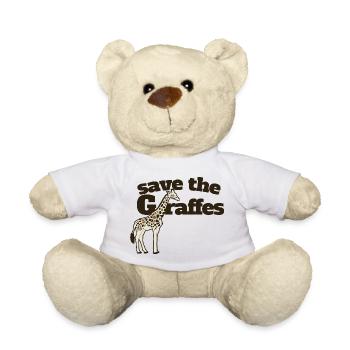 Save the Giraffes Giraffe Art Tee - Teddy Bear - white - Front