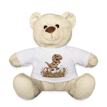 Dino saute dans la boue - Nounours - blanc - Devant