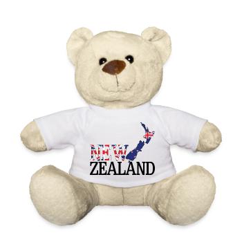 New Zealand Land Map New Zealand Flag - Teddy Bear - white - Front