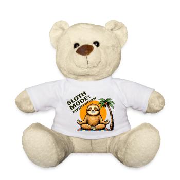Sloth Mode Meditation - Teddy Bear - white - Front