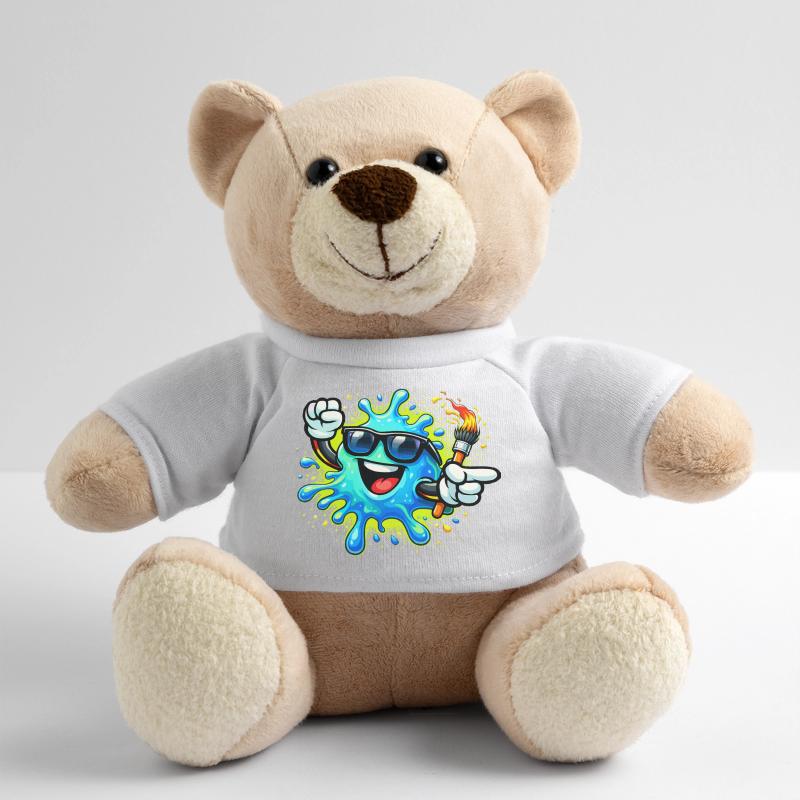 Cheerful Paint Splash with Sunglasses Teddy Bear