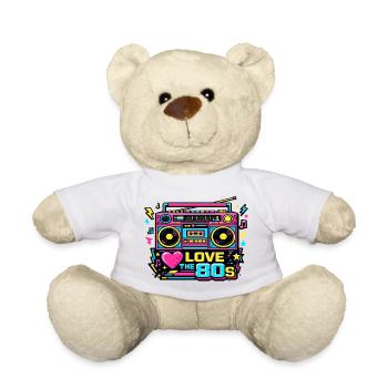 Liebe die 80er Neon-Boombox - Teddy - Weiß - Vorne