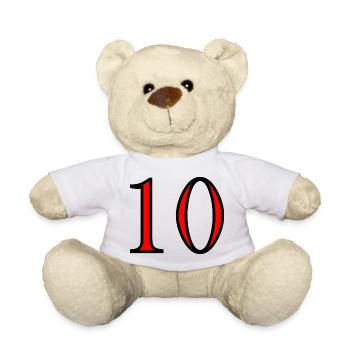 10. 10 YEARS. 10th ANNIVERSARY. 10 YEAR ANNIVERSARY. - Teddy Bear - white - Front