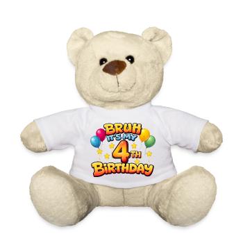 4th birthday shirt birthday shirt for boy 4 year - Teddy Bear - white - Front