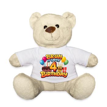4th birthday shirt birthday shirt for boy 4 year - Teddy Bear - white - Front