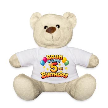 5th birthday shirt 5th birthday shirt boy 5 year - Teddy Bear - white - Front