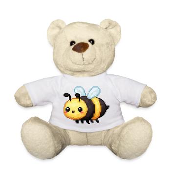 Pixelbiene Niedliche Retro Bienchen - Teddy - Weiß - Vorne