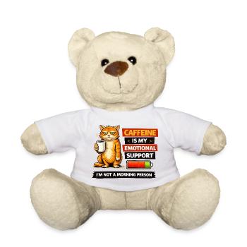 Caffeinated Cat Morning Mood - Teddy Bear - white - Front