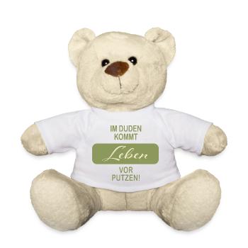 Im Duden kommt Leben vor Putzen Spruch - Teddy - Weiß - Vorne