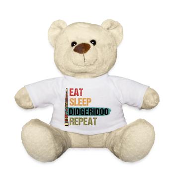 Essen Schlaf Didgeridoo Wiederholen - Teddy - Weiß - Vorne