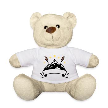 Berge Banner Textfeld Wappen - Teddy - Weiß - Vorne