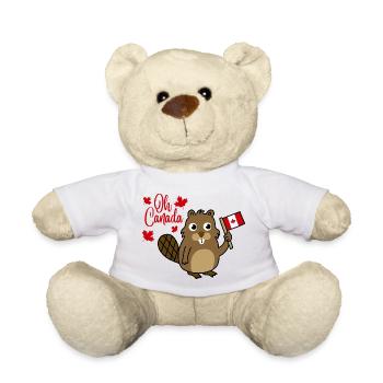 Oh Canada Beaver Flag Bear - Teddy Bear - white - Front