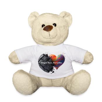 Liebe statt Hass Shirt für Frauen & Männer - Teddy - Weiß - Vorne