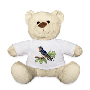 HIrondelle on leafy branch - Teddy Bear - white - Front