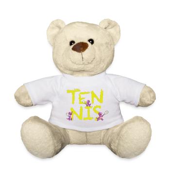 Tennis with Dino Tami in neon / official design - Teddy Bear - white - Front
