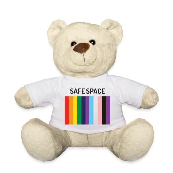 LBGTQIA+ Safe Space Pride Month Aufkleber - Teddy - Weiß - Vorne