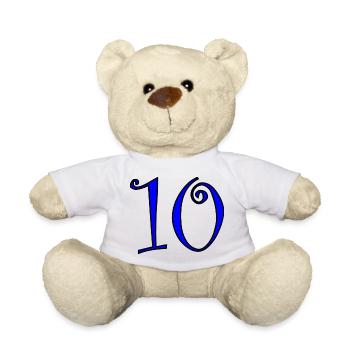 10. 10 YEARS. 10th ANNIVERSARY. 10 YEAR ANNIVERSARY. - Teddy Bear - white - Front