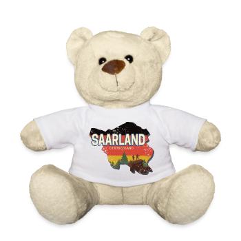 Saarland Deutschland Bundesland Landkarte Souvenir - Teddy - Weiß - Vorne