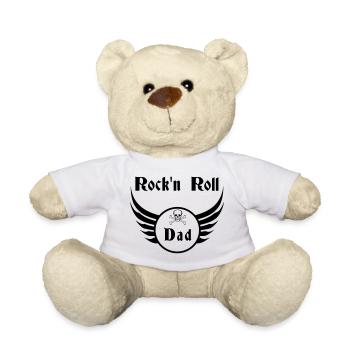 Dad Rock and Roll Skull Wings - Teddy Bear - white - Front