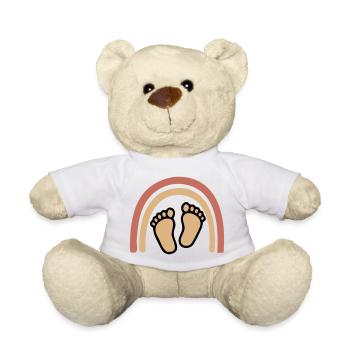 Baby Feet Rainbow Boho - Teddy Bear - white - Front