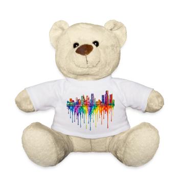 Detroit Michigan Tropfende Farbe - Teddy - Weiß - Vorne