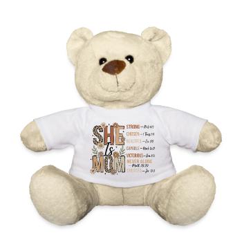 Starke Mama Kraftvoll Nie Allein Glaube Kirche - Teddy - Weiß - Vorne