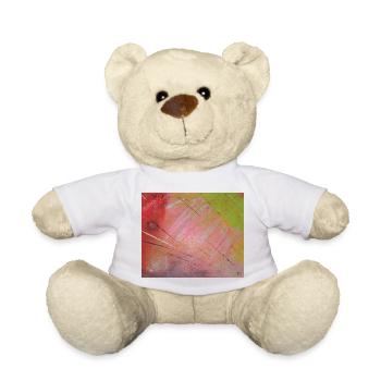 Neon Diagonal Stripe Abstract - Teddy Bear - white - Front