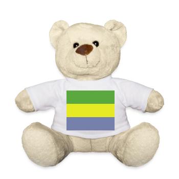 Gabon flag - Teddy Bear - white - Front
