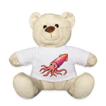 Squid Cartoon - Teddy Bear - white - Front