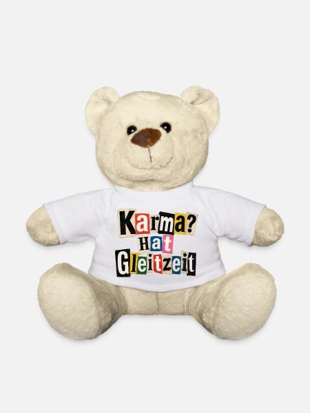 Karma? Hat Gleitzeit – lustiger Spruch - Teddy - Weiß