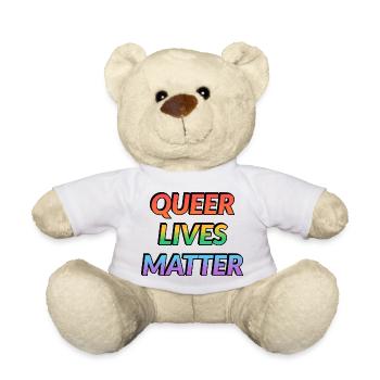 Arc-en-ciel Queer Lives Matter - Nounours - blanc - Devant
