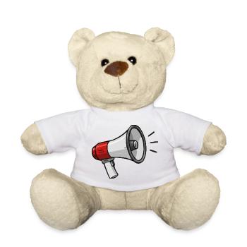 Cartoon Megaphon Icon Lautstarke Design - Teddy - Weiß - Vorne
