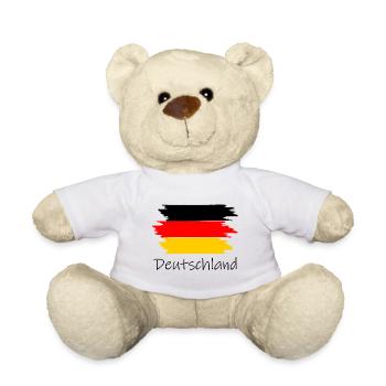Deutschland, deutsche Flagge  - Teddy - Weiß - Vorne