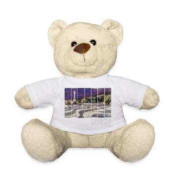 Lissabon in Portugal Retro Rossio Vintage Souvenir - Teddy - Weiß - Vorne