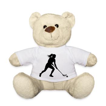 Floorball gift idea for a floorball player - Teddy Bear - white - Front