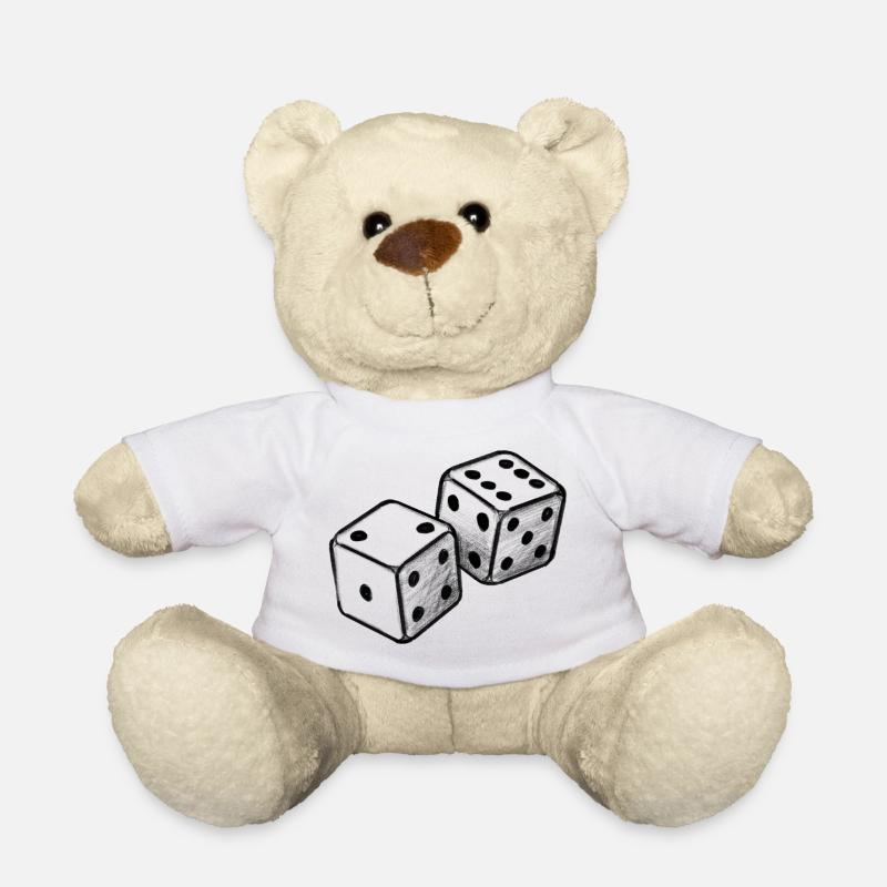Two Dice Casino Gambling - lllustration - Teddy Bear - white
