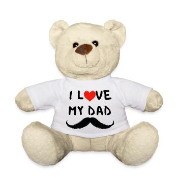I Love My Papa – Cadeau Papa avec Moustache - Nounours - blanc - Devant