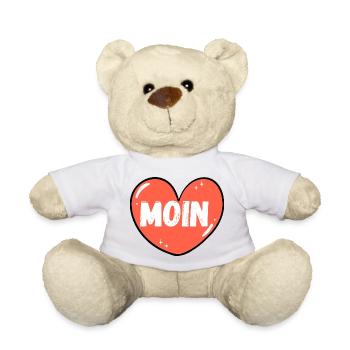 Moin with heart - Teddy Bear - white - Front