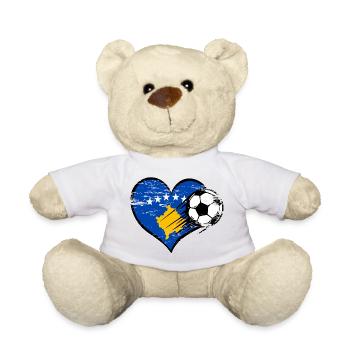 Flag football du Kosovo avec le cœur utilisé - Nounours - blanc - Devant