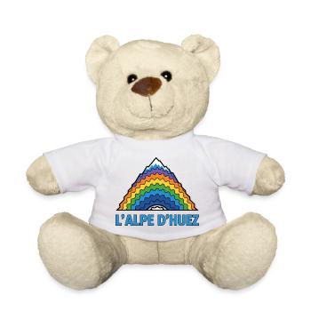 Alpe d'Huez Cycling Mountain - Teddy Bear - white - Front