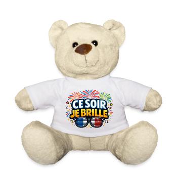 Ce Soir Je Brille Feu d’Artifice - Nounours - blanc - Devant
