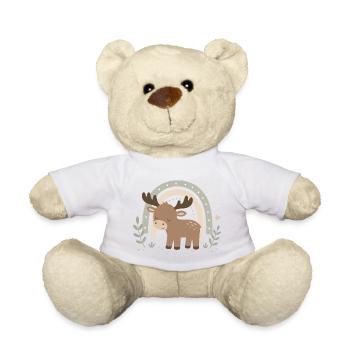 Moose Boho Rainbow – Mignons motifs d’animaux des bois - Nounours - blanc - Devant
