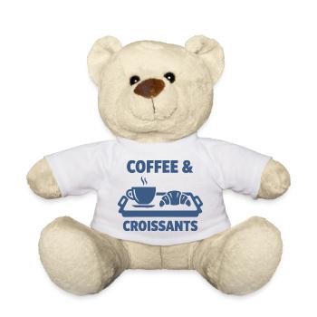 Breakfast Coffee Croissants Breakfast Funny Brunch - Teddy Bear - white - Front