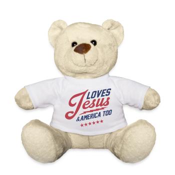 J’aime aussi Jésus et l’Amérique - Nounours - blanc - Devant