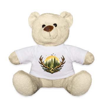 Waldpfad im Sonnenlicht mit Geweihrahmen - Teddy - Weiß - Vorne